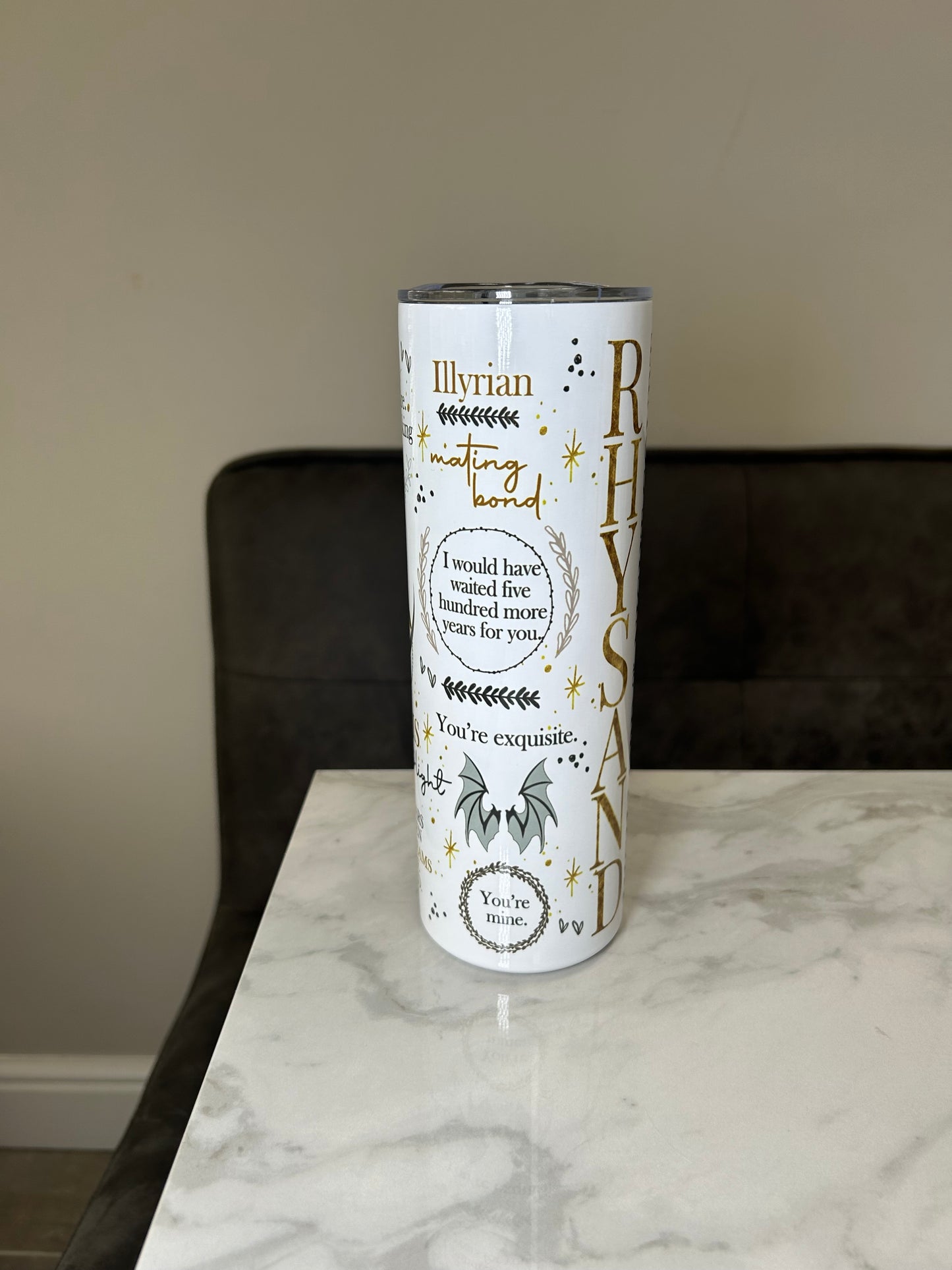 ACOTAR Rhysand 20oz stainless steel tumbler