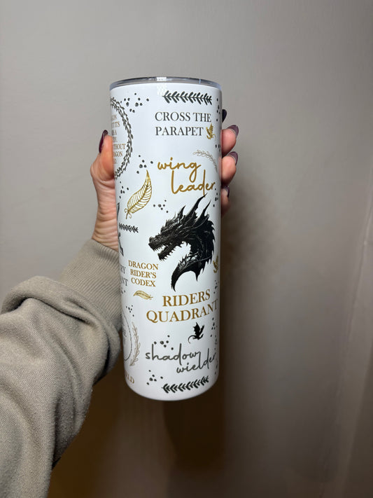 Fourth Wing Basgiath War College 20oz stainless steel tumbler