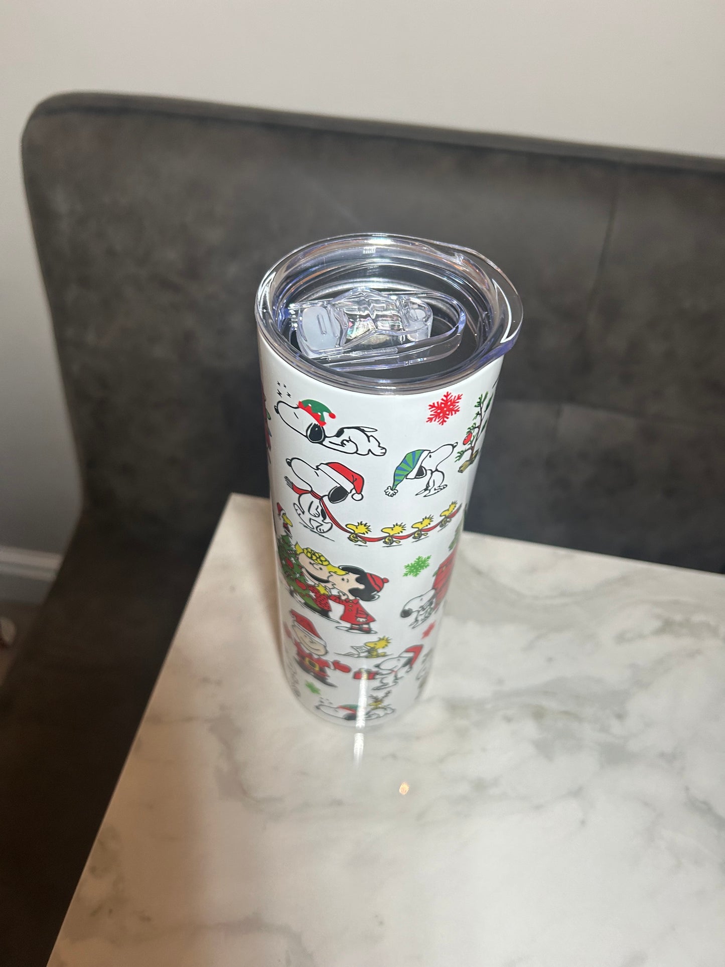 Snoopy peanuts Charlie Brown Christmas tumbler