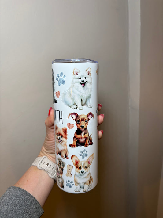 Life is better with dogs 20oz stainless steel tumbler