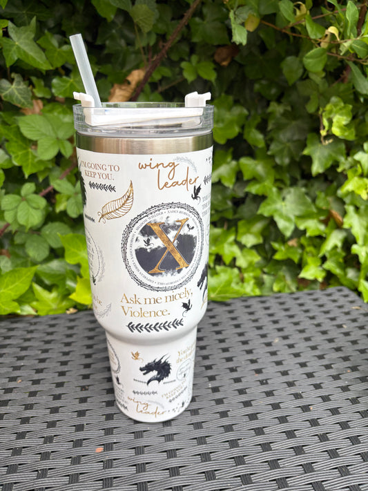 Fourth wing Xaden Riorson 40oz stainless steel tumbler