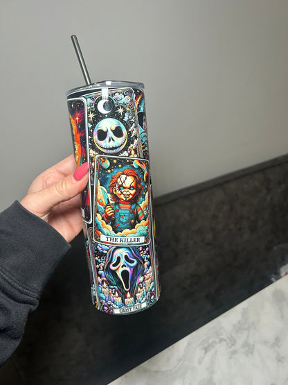 Halloween movie tarot tumbler