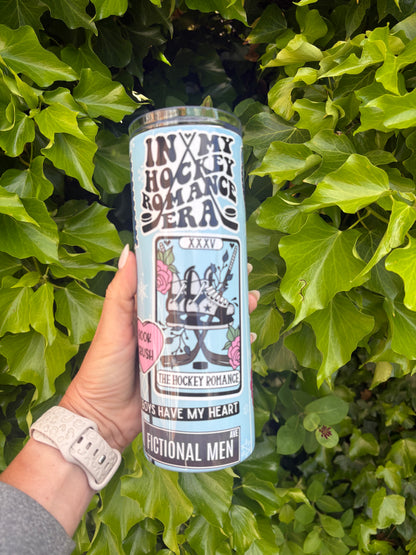 Ice hockey book themed 20oz stainless steel tumbler