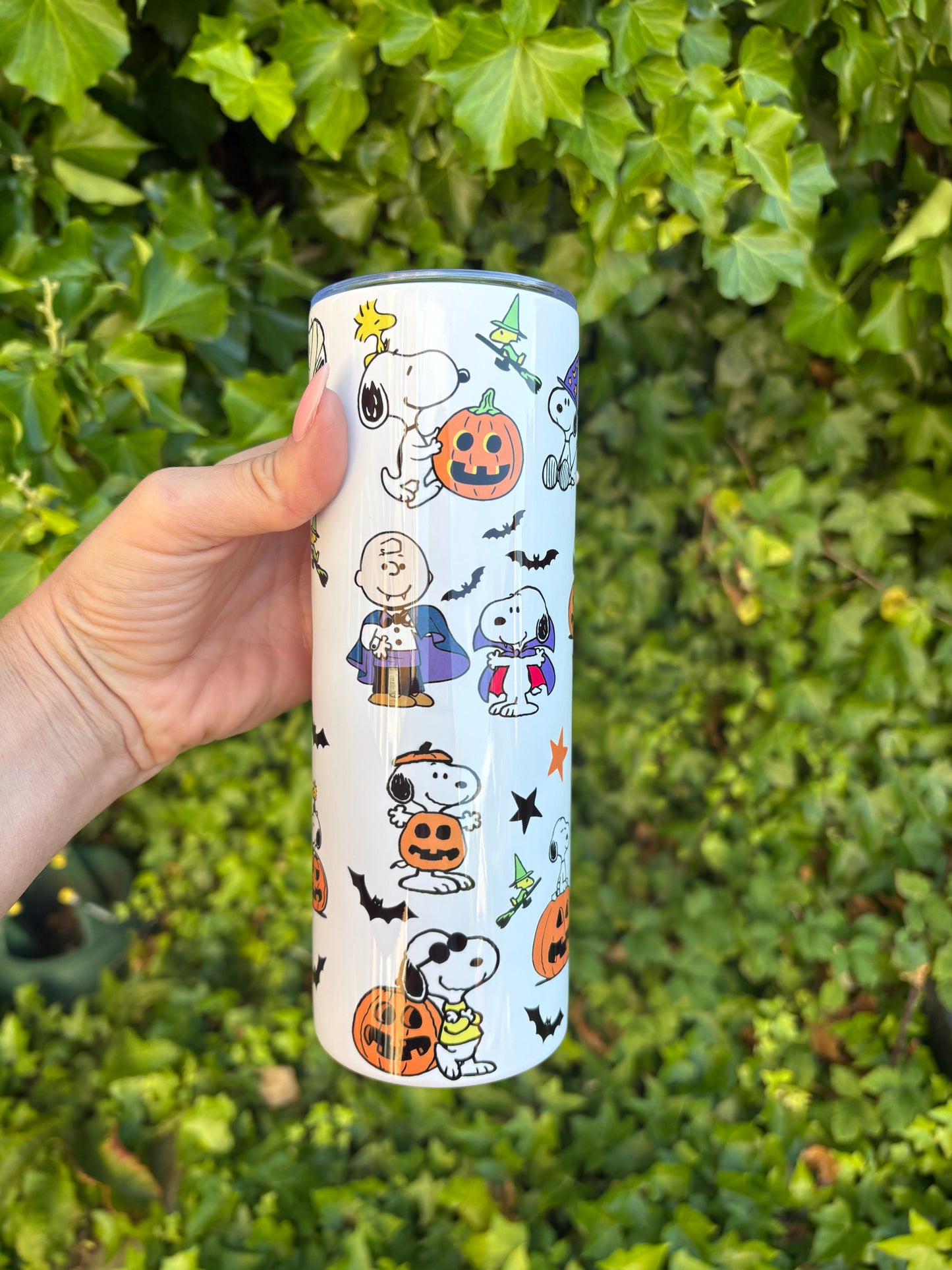 Snoopy peanuts Charlie Brown pumpkin tumbler