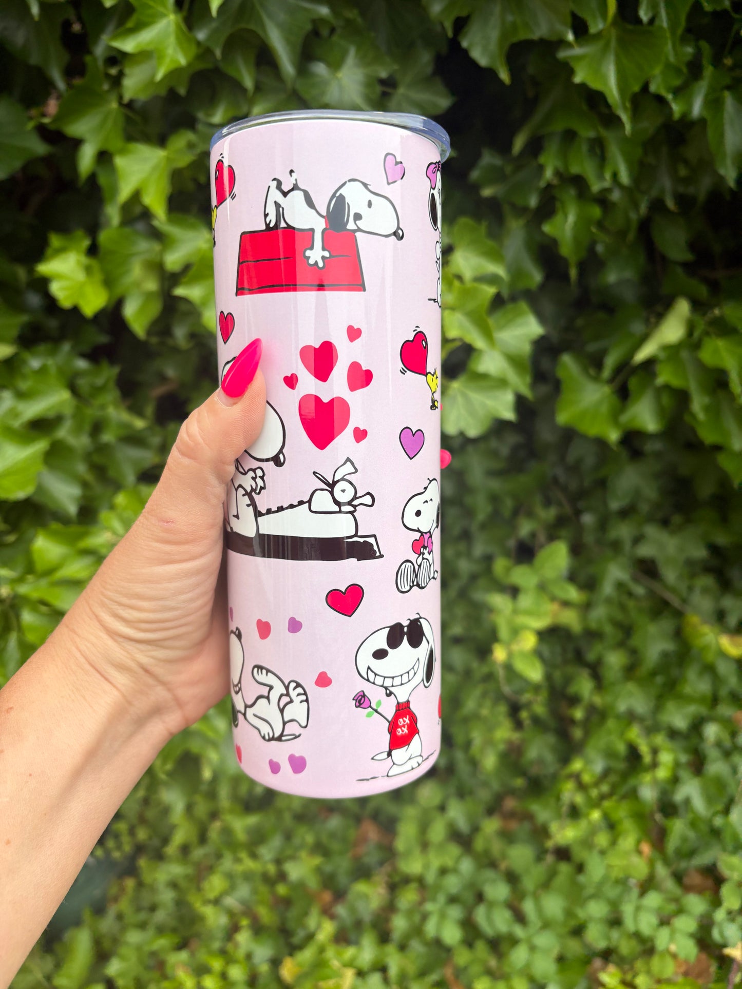 Snoopy peanuts Charlie Brown love tumbler
