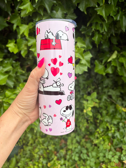 Snoopy peanuts Charlie Brown love tumbler