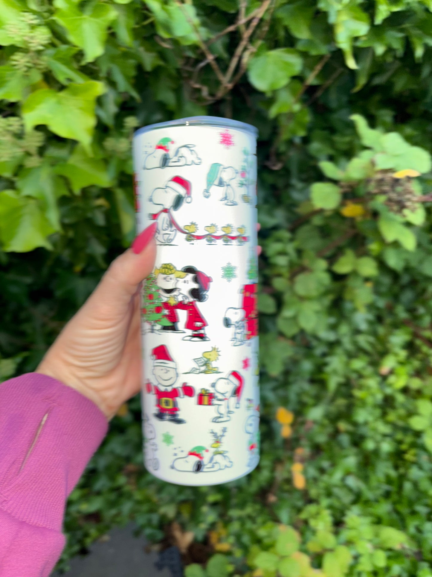 Snoopy peanuts Charlie Brown Christmas tumbler