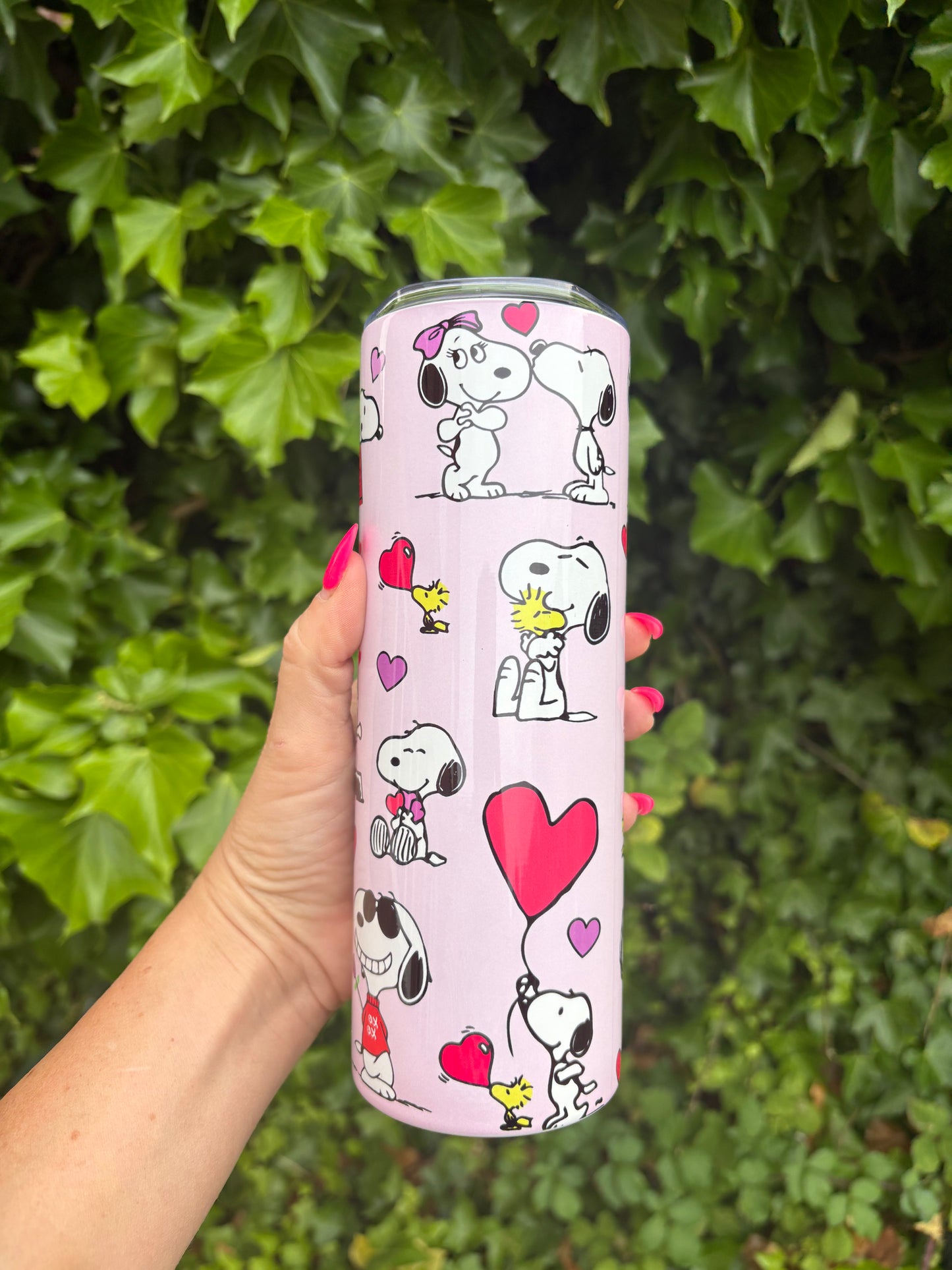 Snoopy peanuts Charlie Brown love tumbler