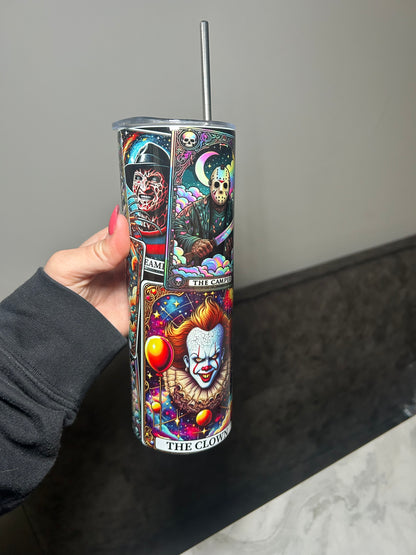 Halloween movie tarot tumbler