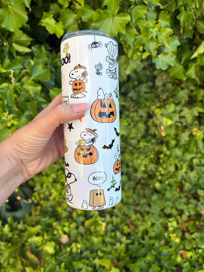 Snoopy peanuts Charlie Brown pumpkin tumbler