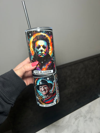 Halloween movie tarot tumbler