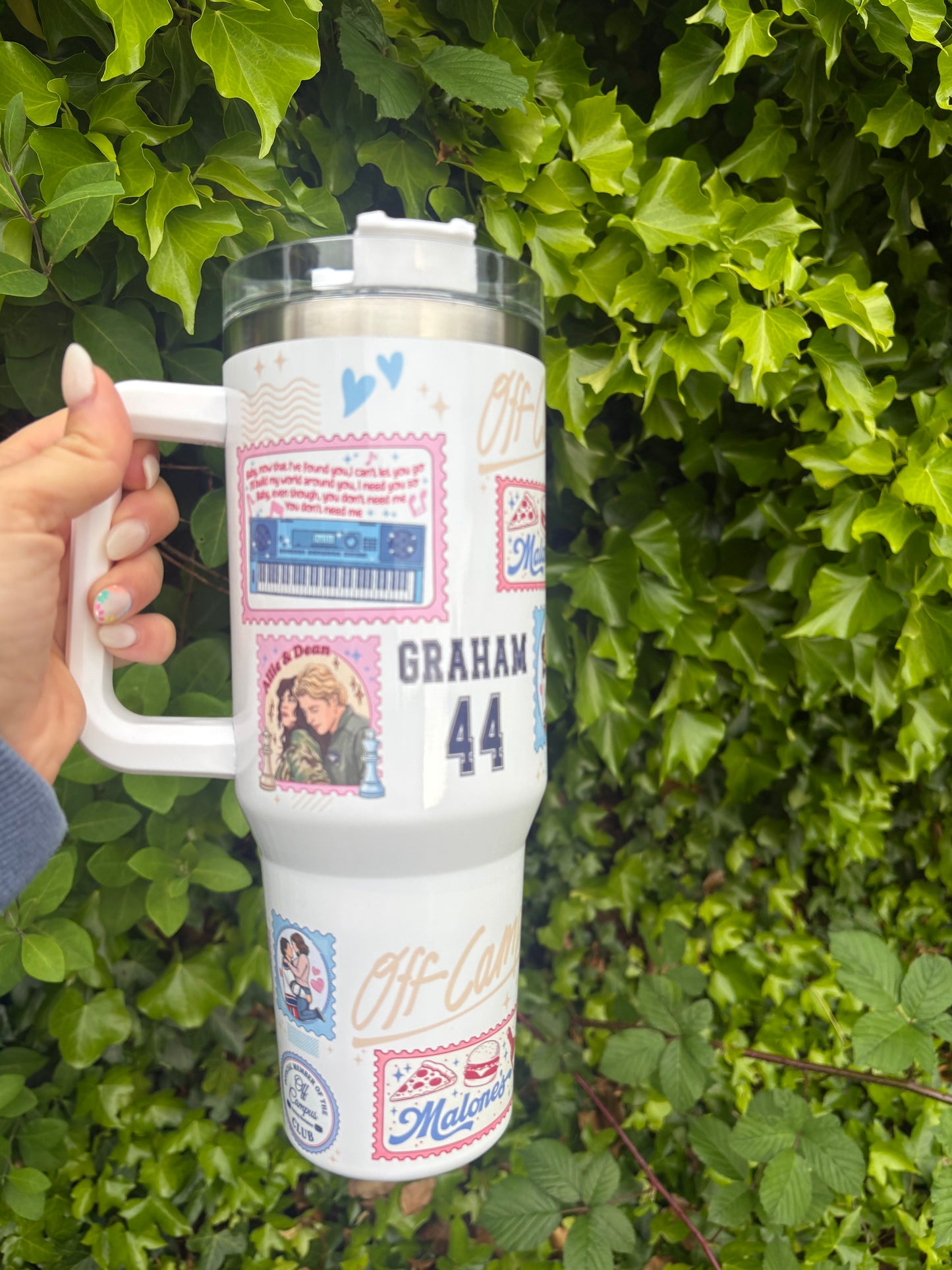 Off campus Garrett Graham 40o tumbler with handle