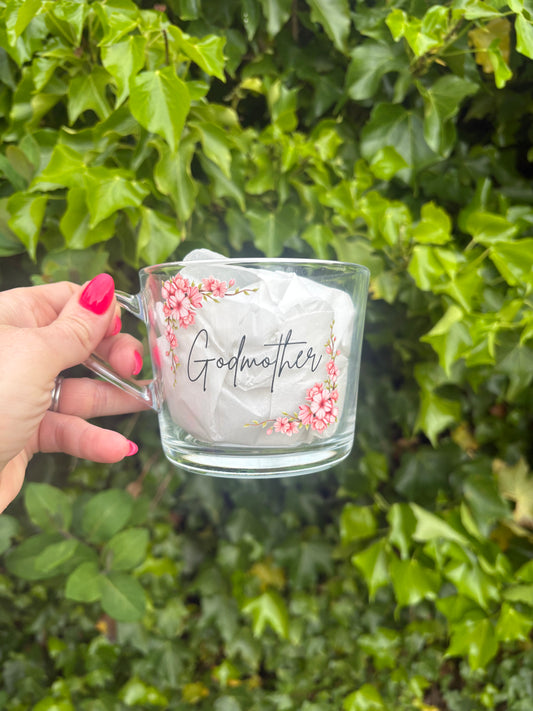 Godmother Gift Set –  Glass Mug & Candle | Will You Be My Godmother Proposal |