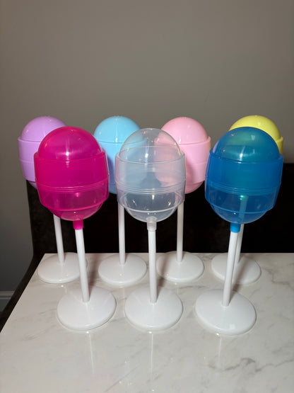 Standing lollipops plastic fillable