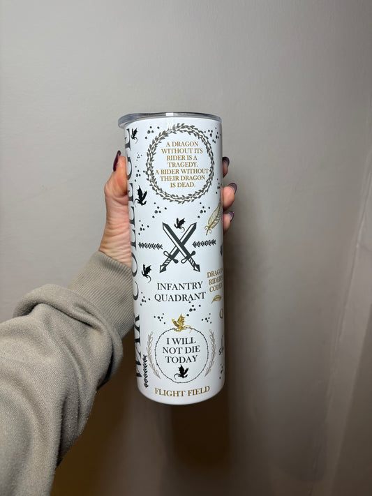 Fourth Wing Basgiath War College 20oz stainless steel tumbler