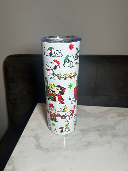 Snoopy peanuts Charlie Brown Christmas tumbler