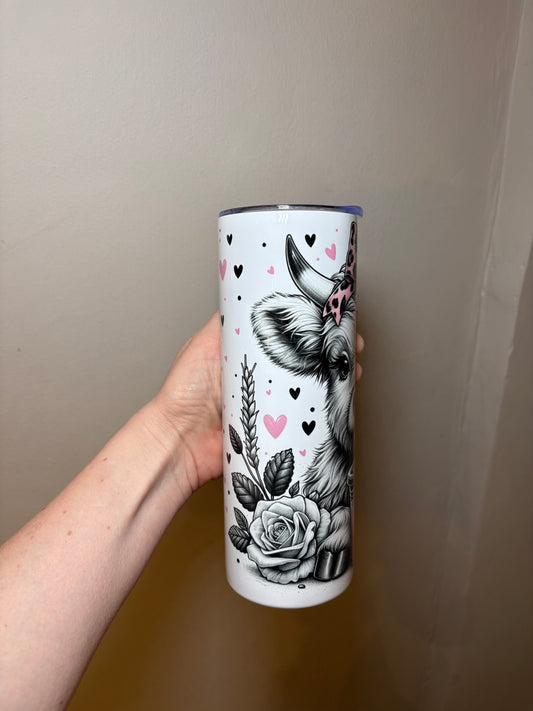 Highland cow best mum 20oz stainless steel tumbler