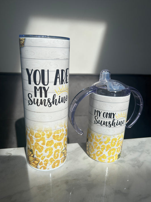 Mama and mini you are my sunshine tumbler duo