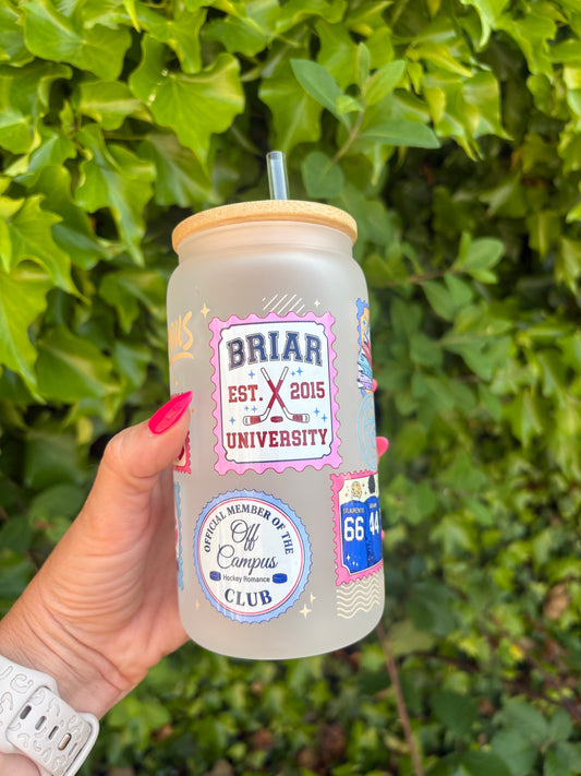 Off campus Garrett Graham 16oz glass tumbler
