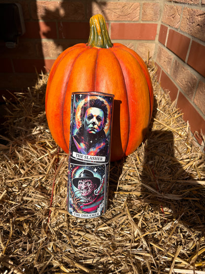 Halloween movie tarot tumbler