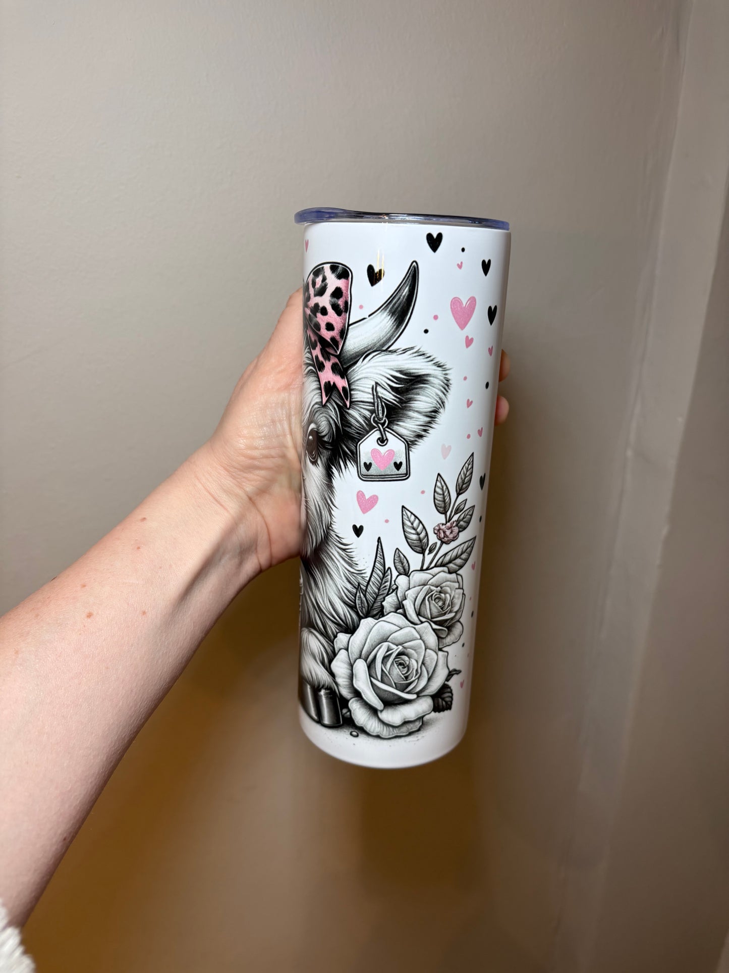 Highland cow best mum 20oz stainless steel tumbler