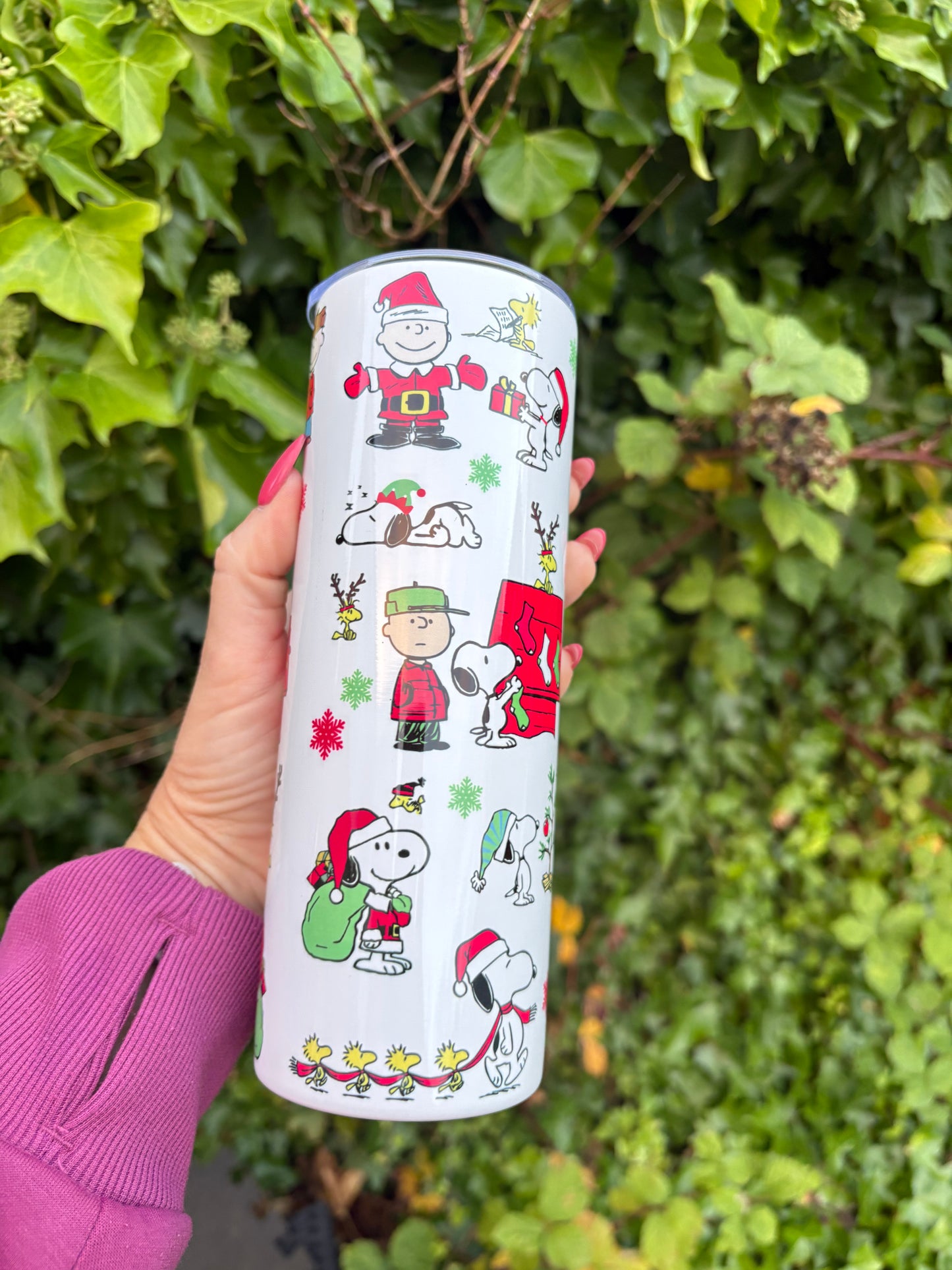 Snoopy peanuts Charlie Brown Christmas tumbler