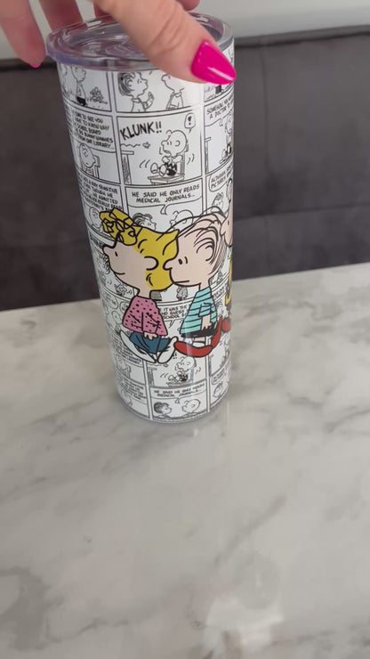 Snoopy peanuts Charlie Brown gang tumbler
