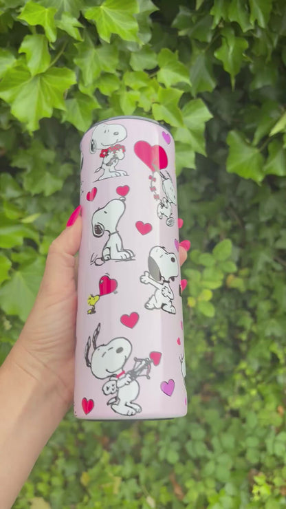 Snoopy peanuts Charlie Brown love tumbler