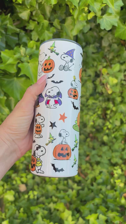Snoopy peanuts Charlie Brown pumpkin tumbler